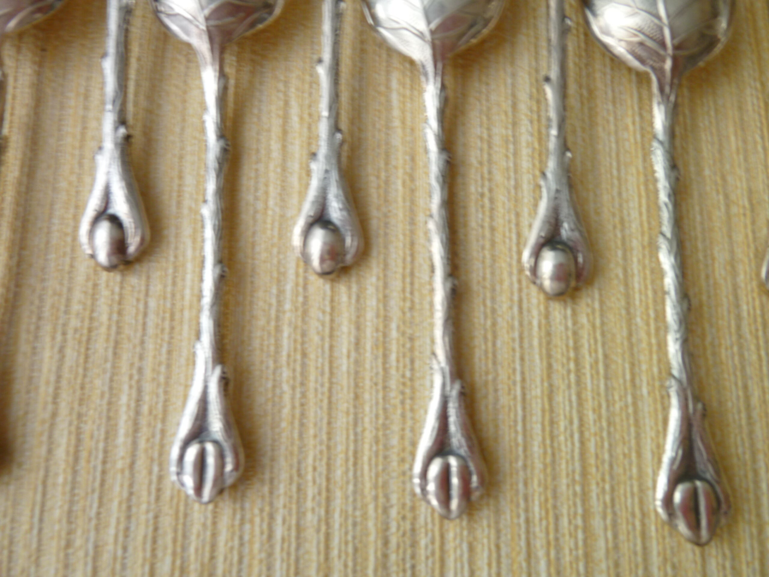12-spoon box silver metal mocha model "Coffee beans"