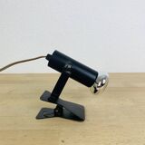 Vintage clamp spotlight, black metal, 70s