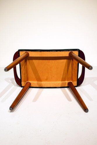 Scandinavian Stool in Teak and Leatherette