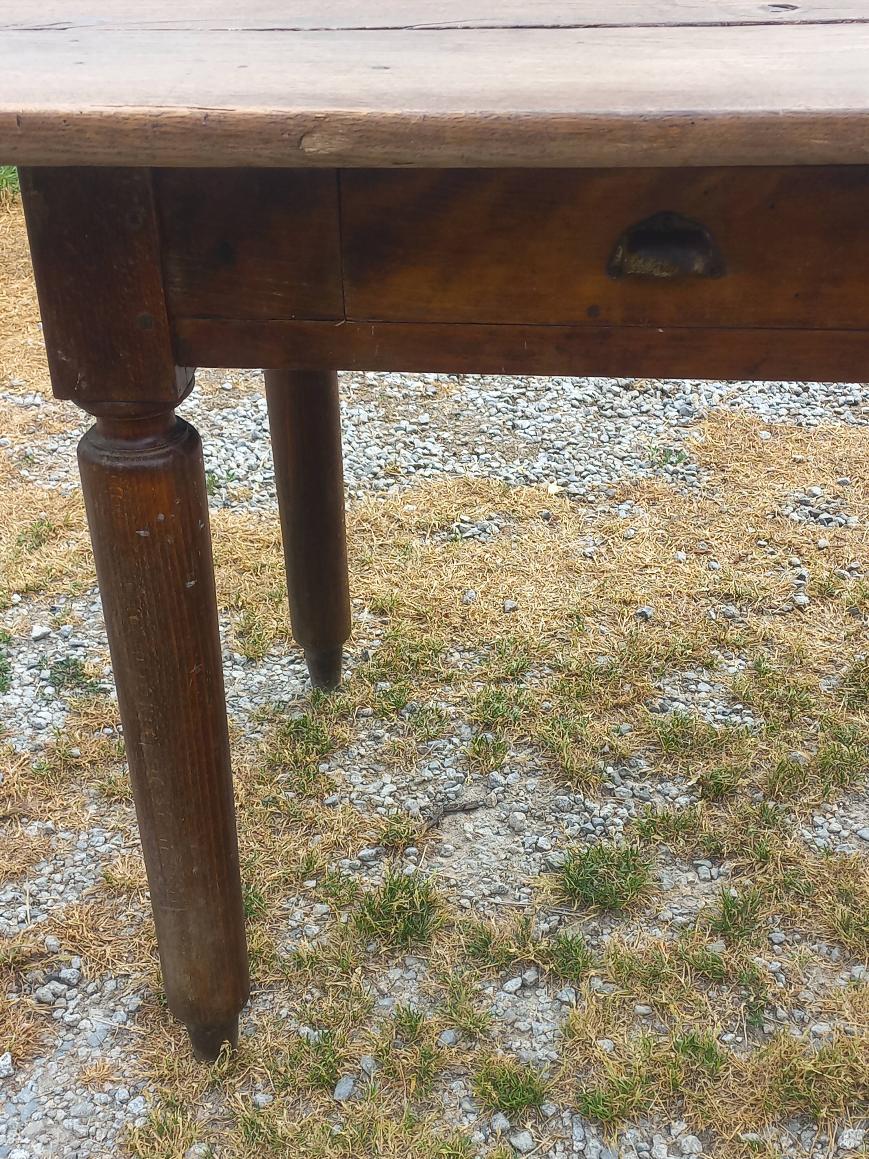 Oak farmhouse table 190cm 6 drawers
