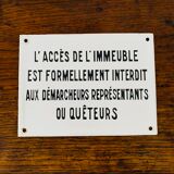 Old enamelled plaque of building