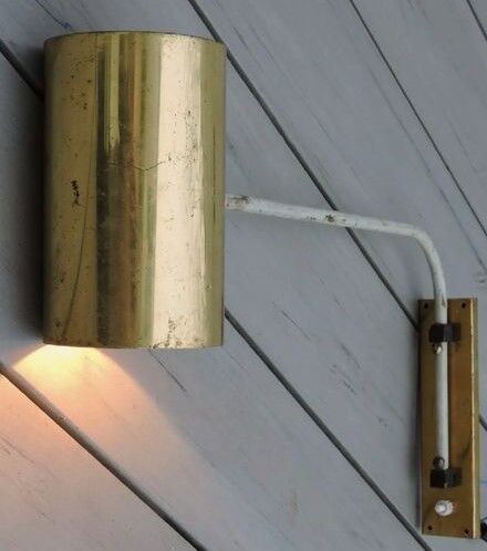 Lampe applique tuyau rotule vintage 1950 laiton