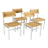 Ensemble de 4 chaises de salle à manger 'Wehl' - style japandi - wabi-sabi