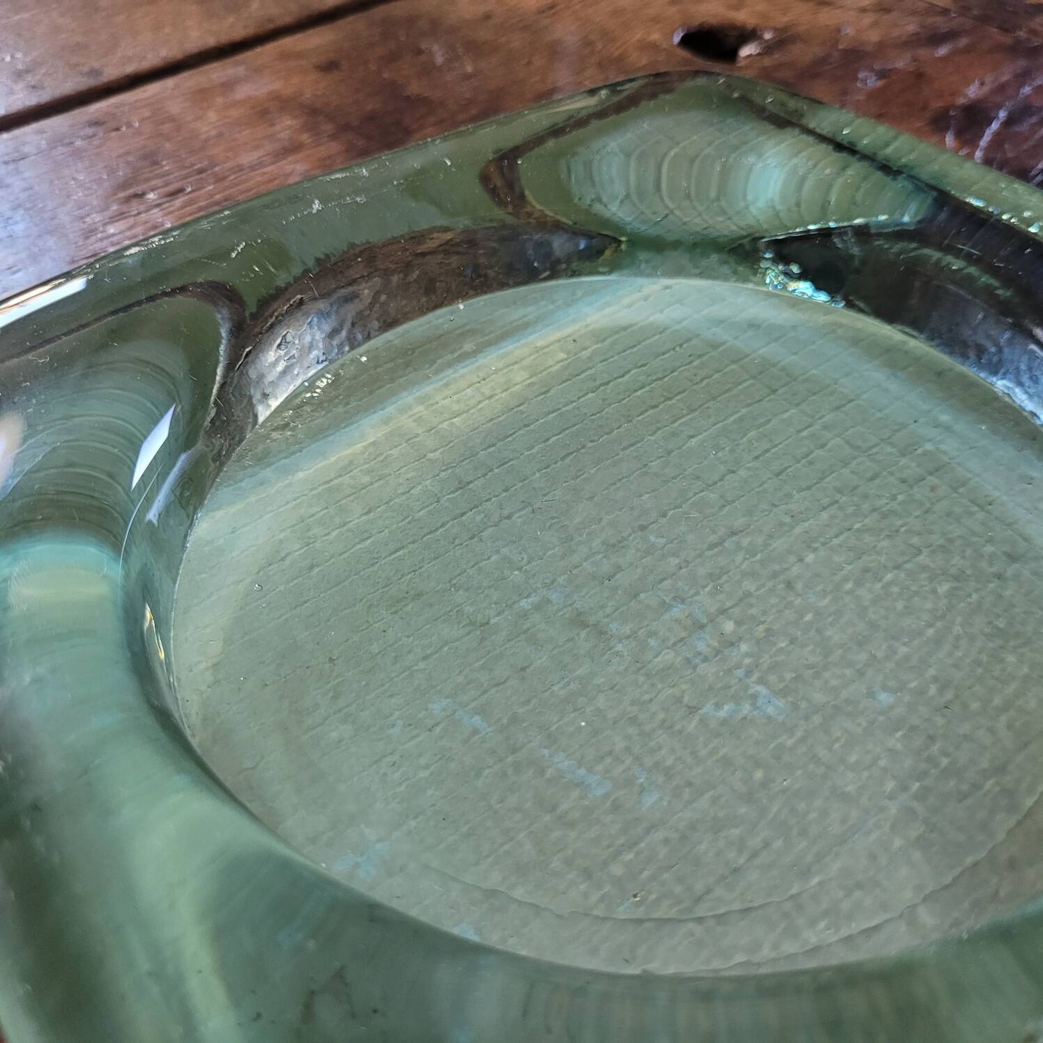 Brutalist Ashtray in Glass Block by La Rochère - Circa 1970