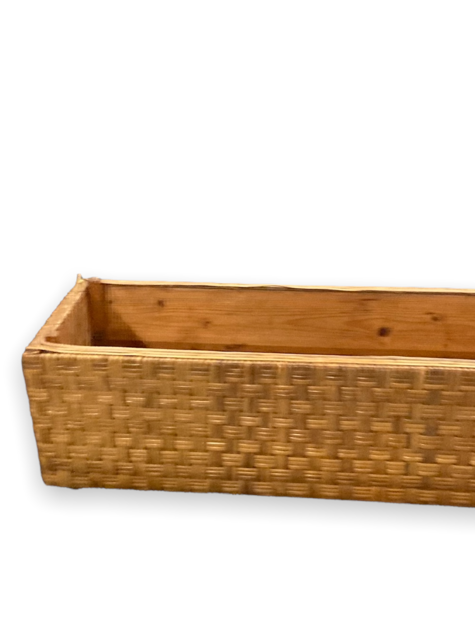 Planter in wicker and braided rattan
