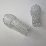 Old double wall lamp in vintage molded glass