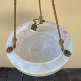 Vintage white and pink opaline chandelier