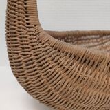 Zoomorphic basket bird, wicker braided vintage