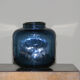 Blue glass vase, signed Morin, Dieulefit