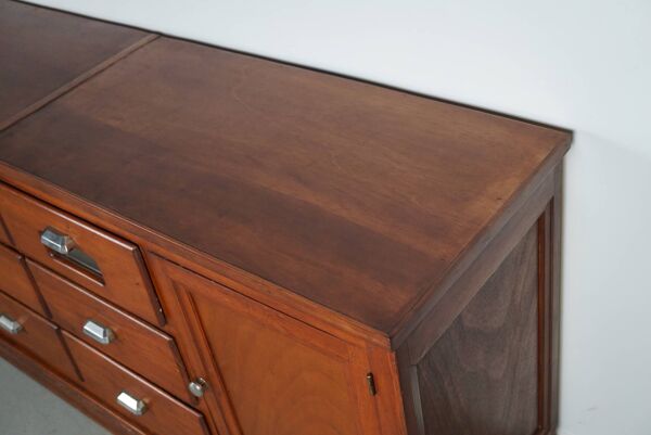 Grand meuble de mercerie ou comptoir de magasin vintage en chêne, france, 1950s