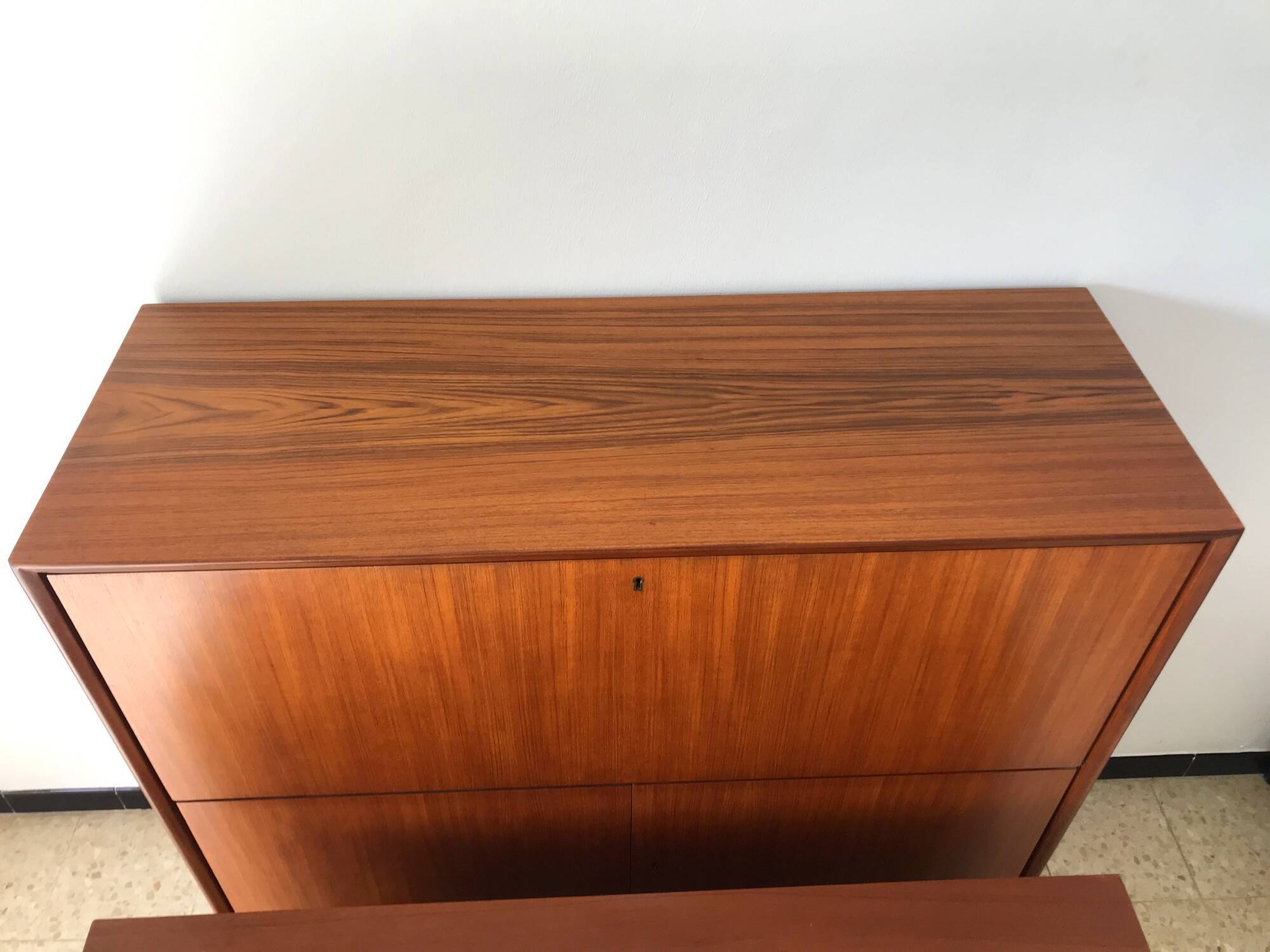 Scandinavian library secretary in vintage teak from the 60s
