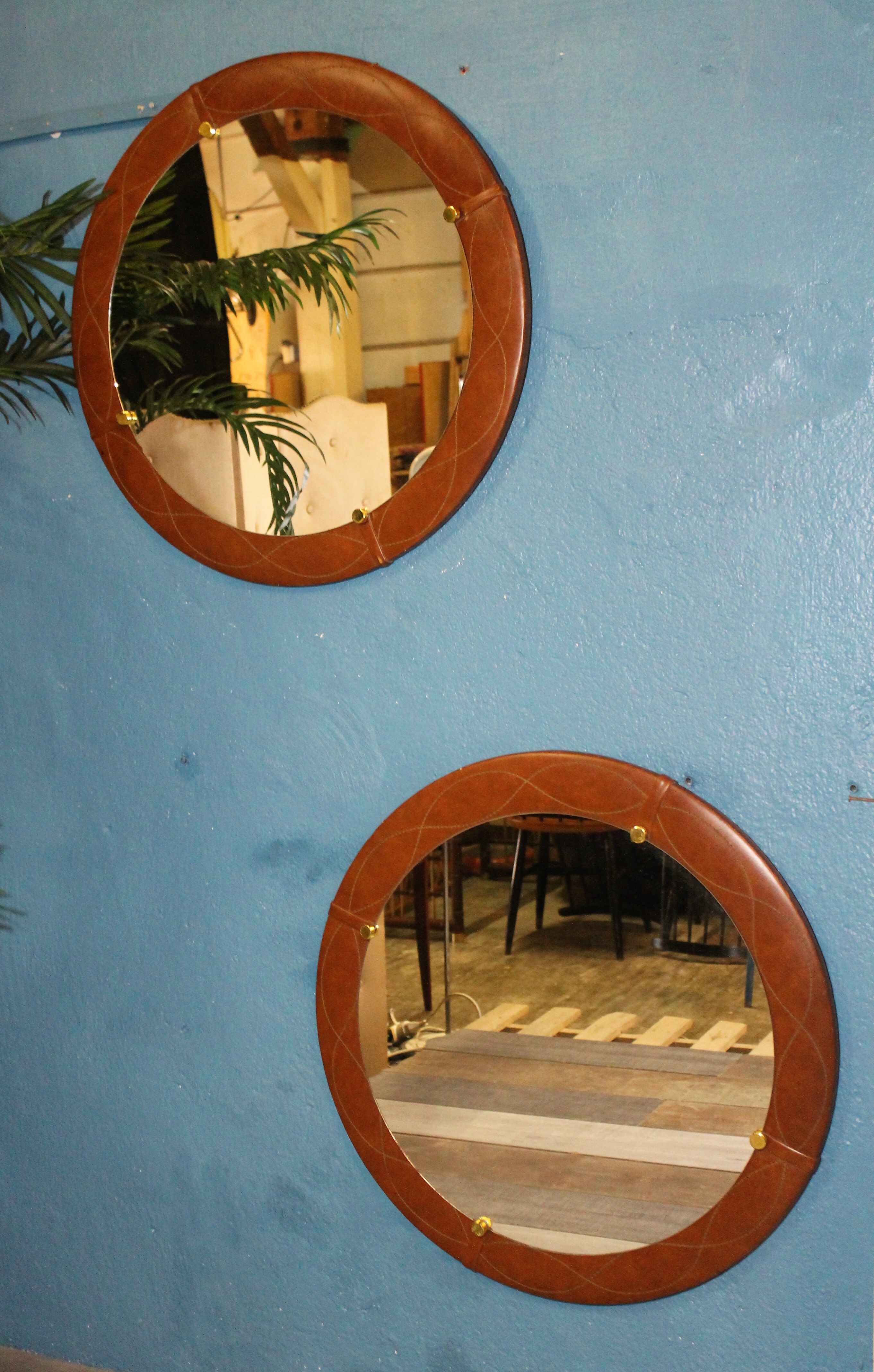 Pair of wall mirrors Italy 1960s 69cm