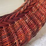 Round rattan wall mirror 1970s/80s