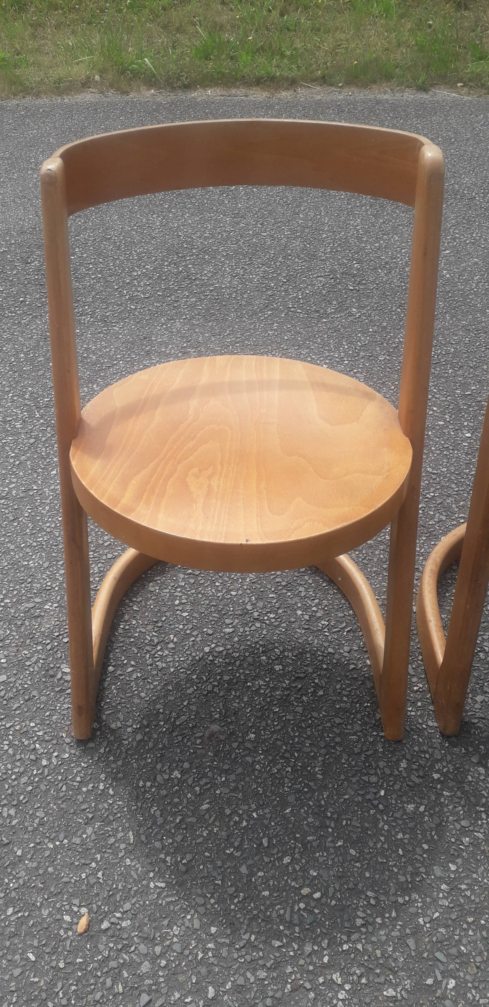 Suite de 6 chaises vintage Baumann modèle Halfa