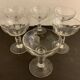 6 old champagne cups in faceted glass