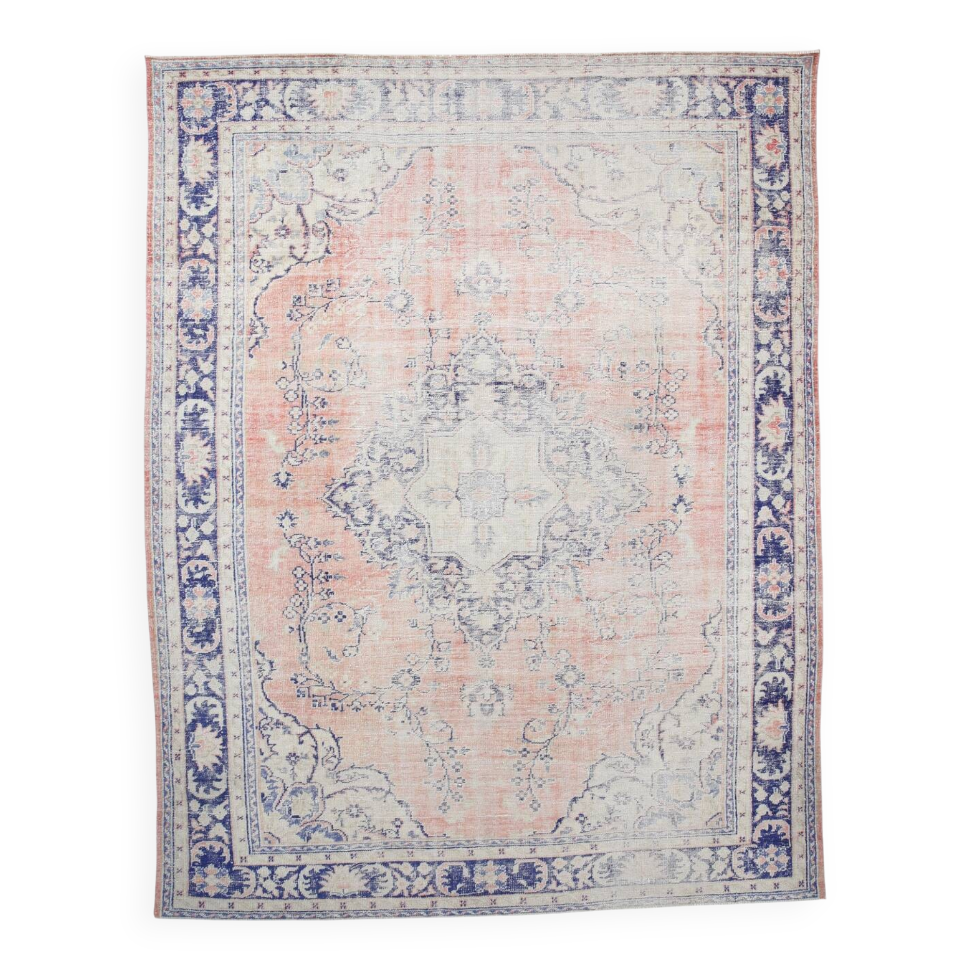 9x12 Pale Red & Blue Vintage Persian Rug, 275x353Cm