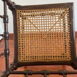 Chaise d’angle bois et rotin