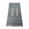 Tapis kilim blanc et bleu en pure laine 125x230cm