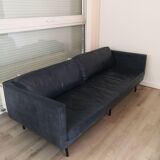Oxford blue leather sofa