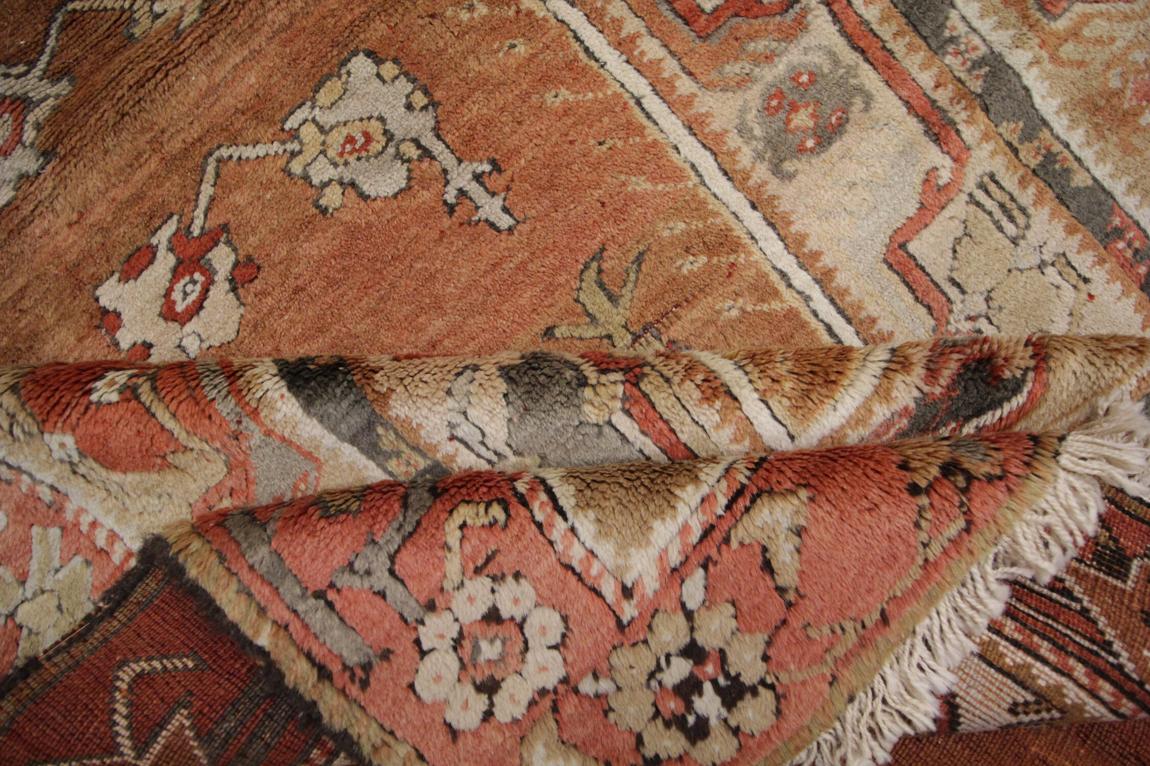 Antique handmade wool turkish milas rug- 128x230cm