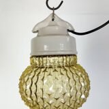 Vintage white porcelain pendant light, 1970s