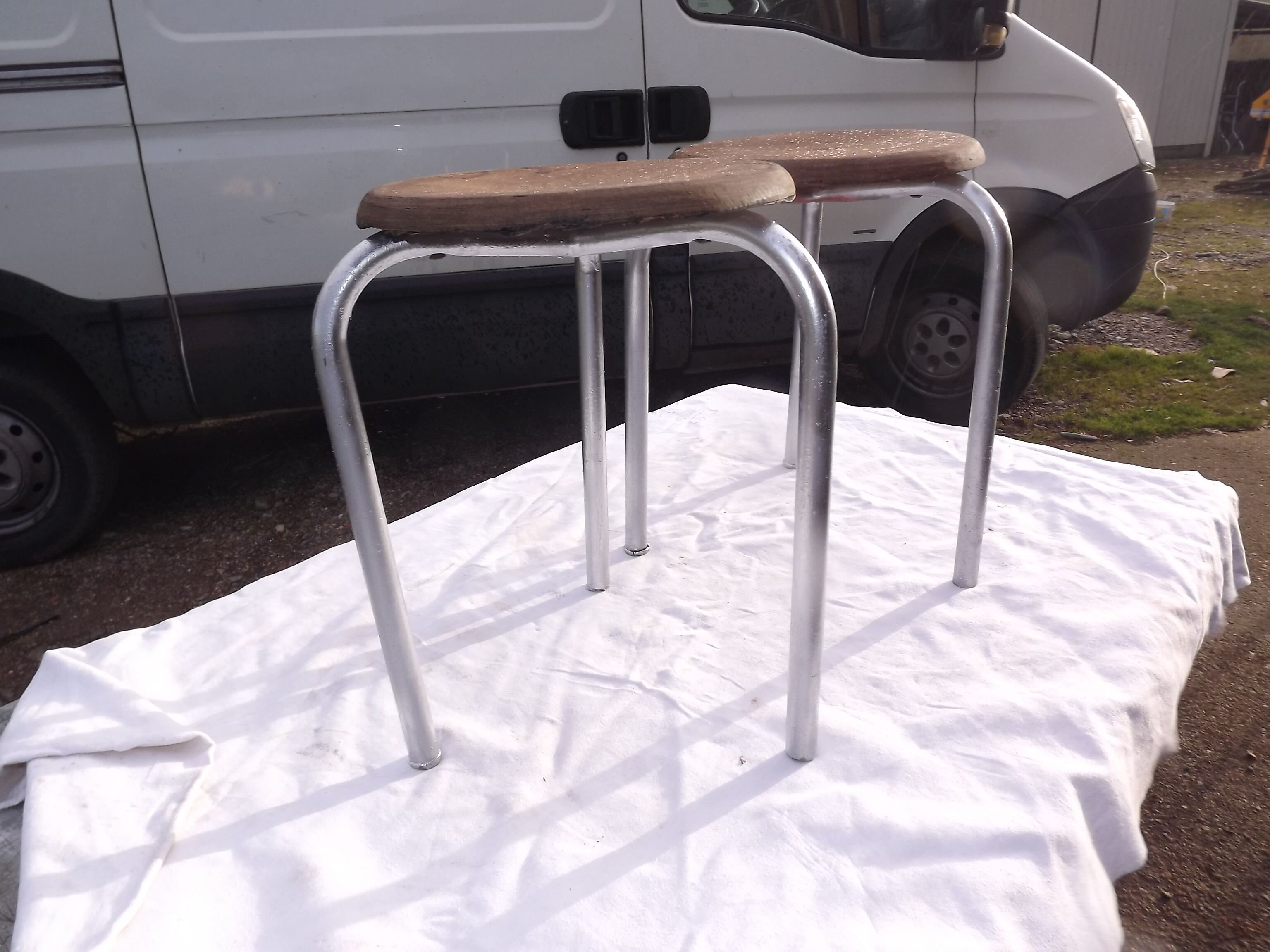 Pair of industrial stools