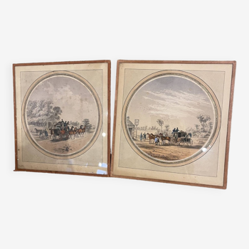 Lot de deux gravures équestres du 19ème siècle
