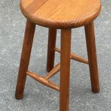 Set of 3 vintage pine stools from the 60s