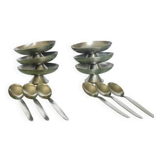 service de coupes en inox 70's