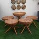 Summer Lounge 4 stools and coffee table Wicker of the 1960s