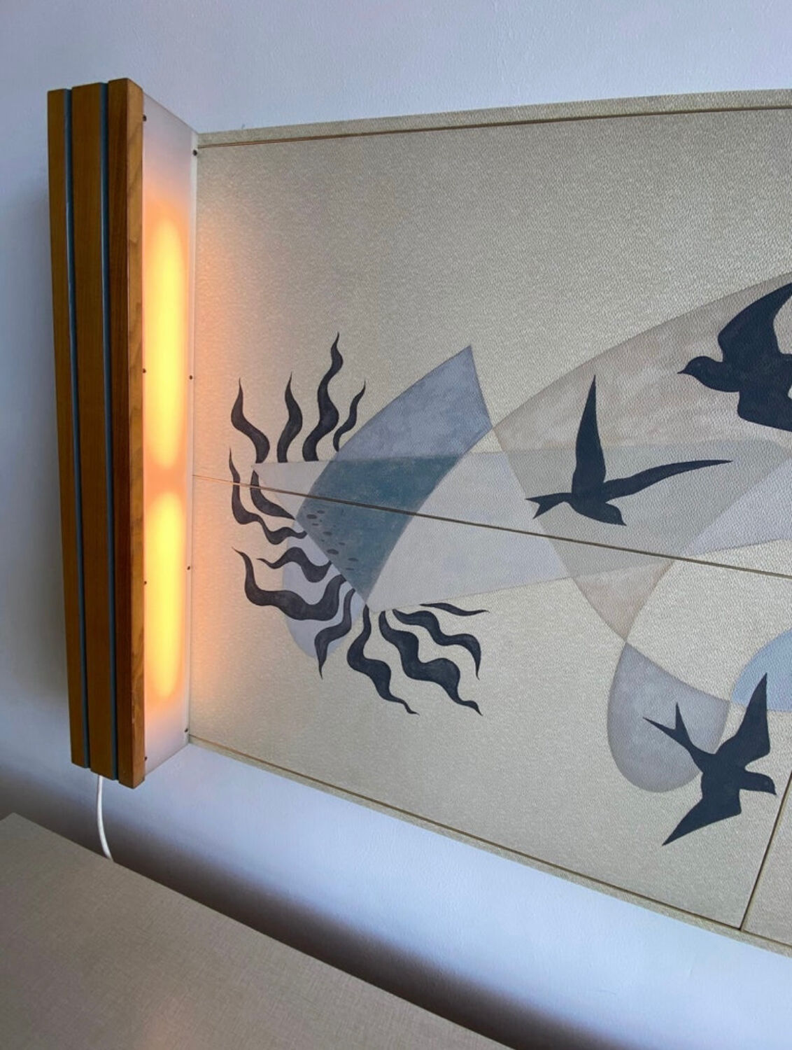 Sideboard and Matching Decorative Art Piece from the Cruise Liner "SS Rotterdam"