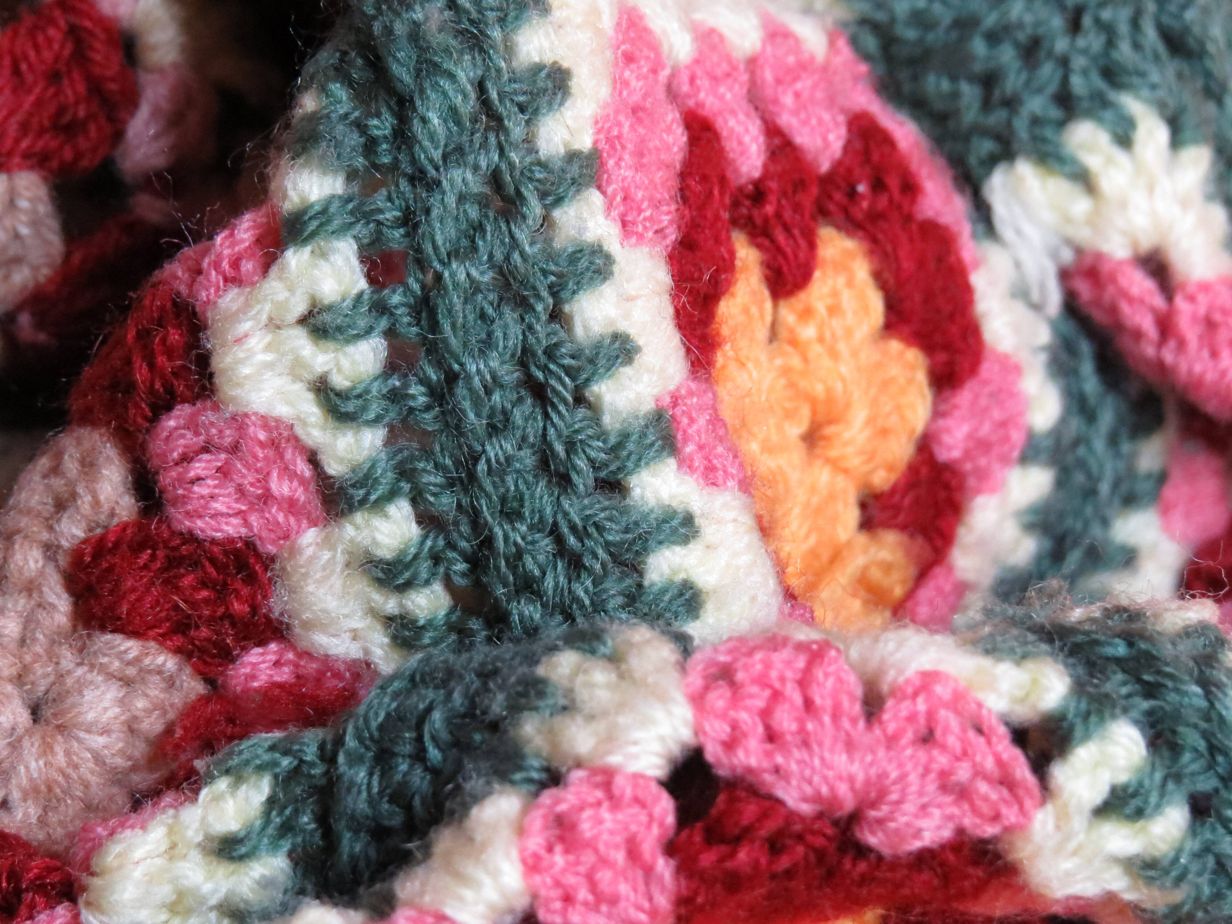 70's crochet blanket - handmade -