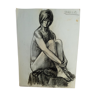Drawing and charcoal sketch 1950/60 signed