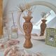 Carved solid wood vase