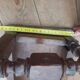 Antique solid wood stool, vintage decor