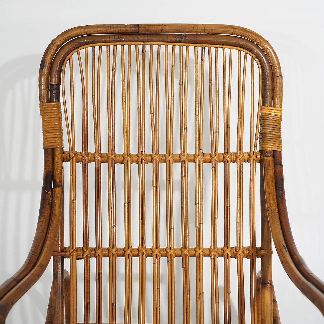 Fauteuil en rotin, années 1950