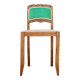 Renovated antique chair – carved wood and green backrest