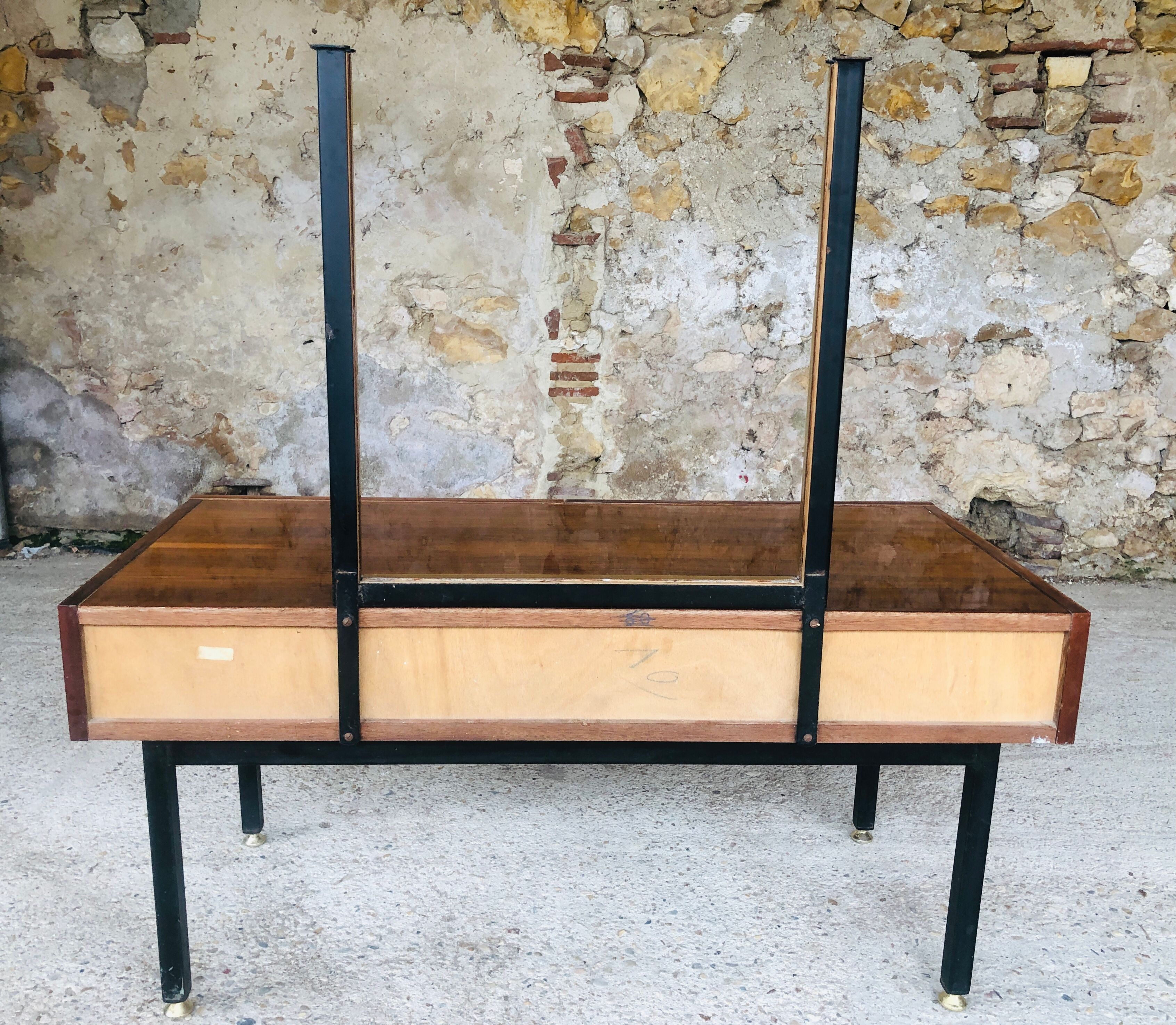 Console / Coiffeuse vintage en palissandre de Rio années 70