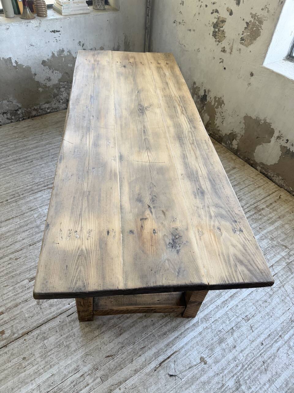 1950s pine farmhouse table 220cm