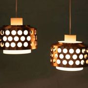 Suspension d'époque spatiale années 60/70, suspension lumineuse suédoise
