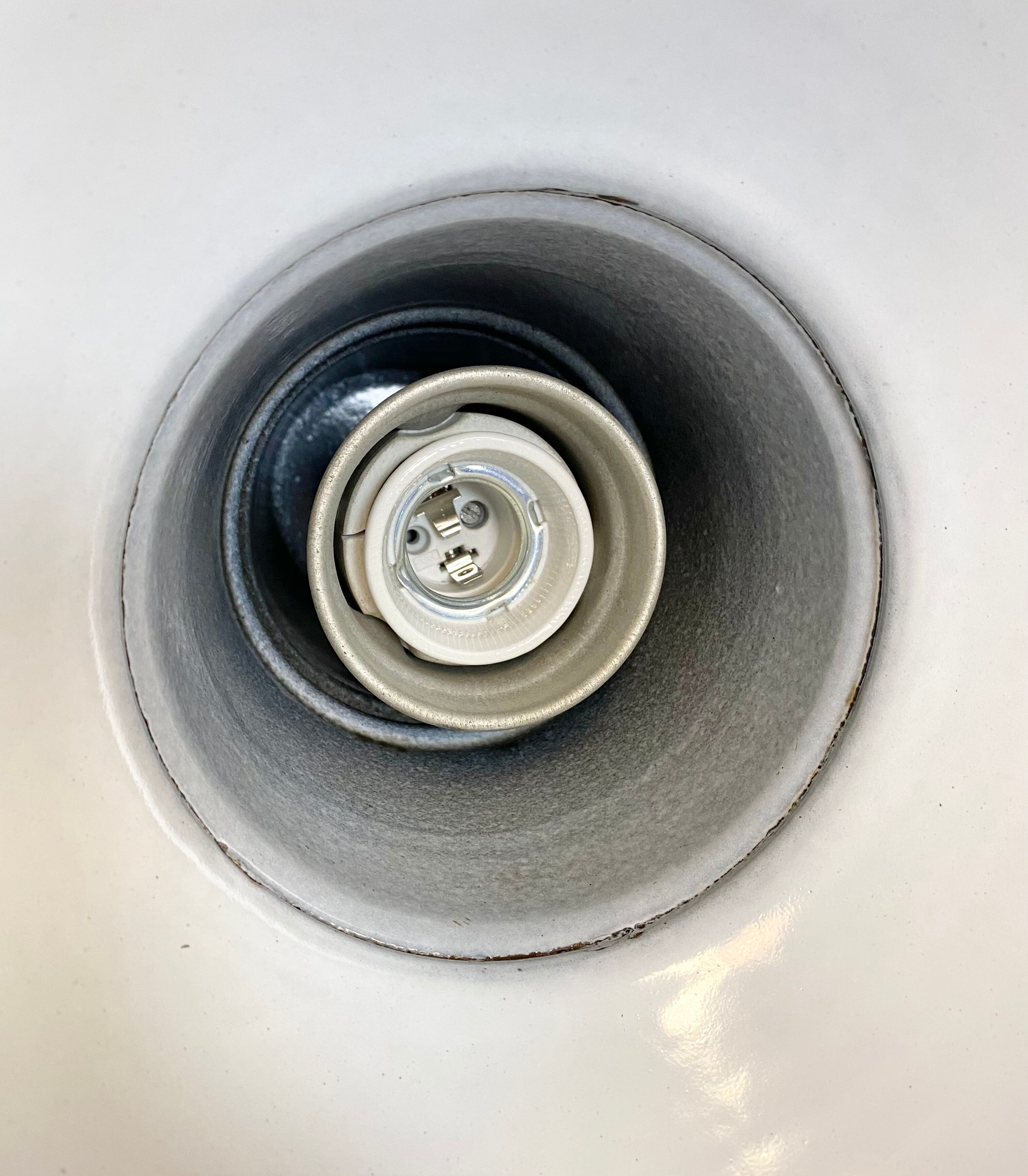 Vintage industrial black enamel light, 1930s