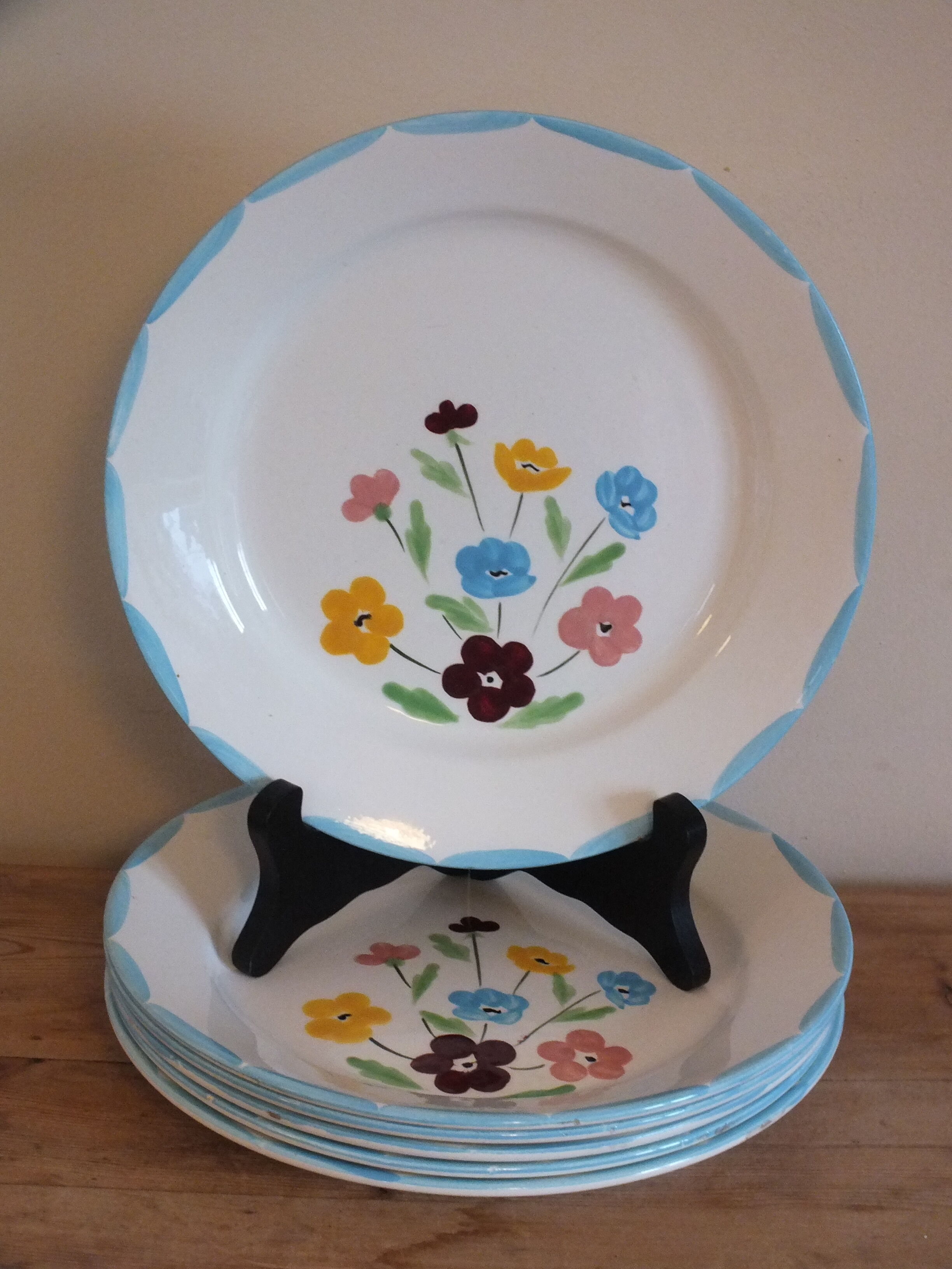 6 flat plates from the 50s Salins model Jocelyne