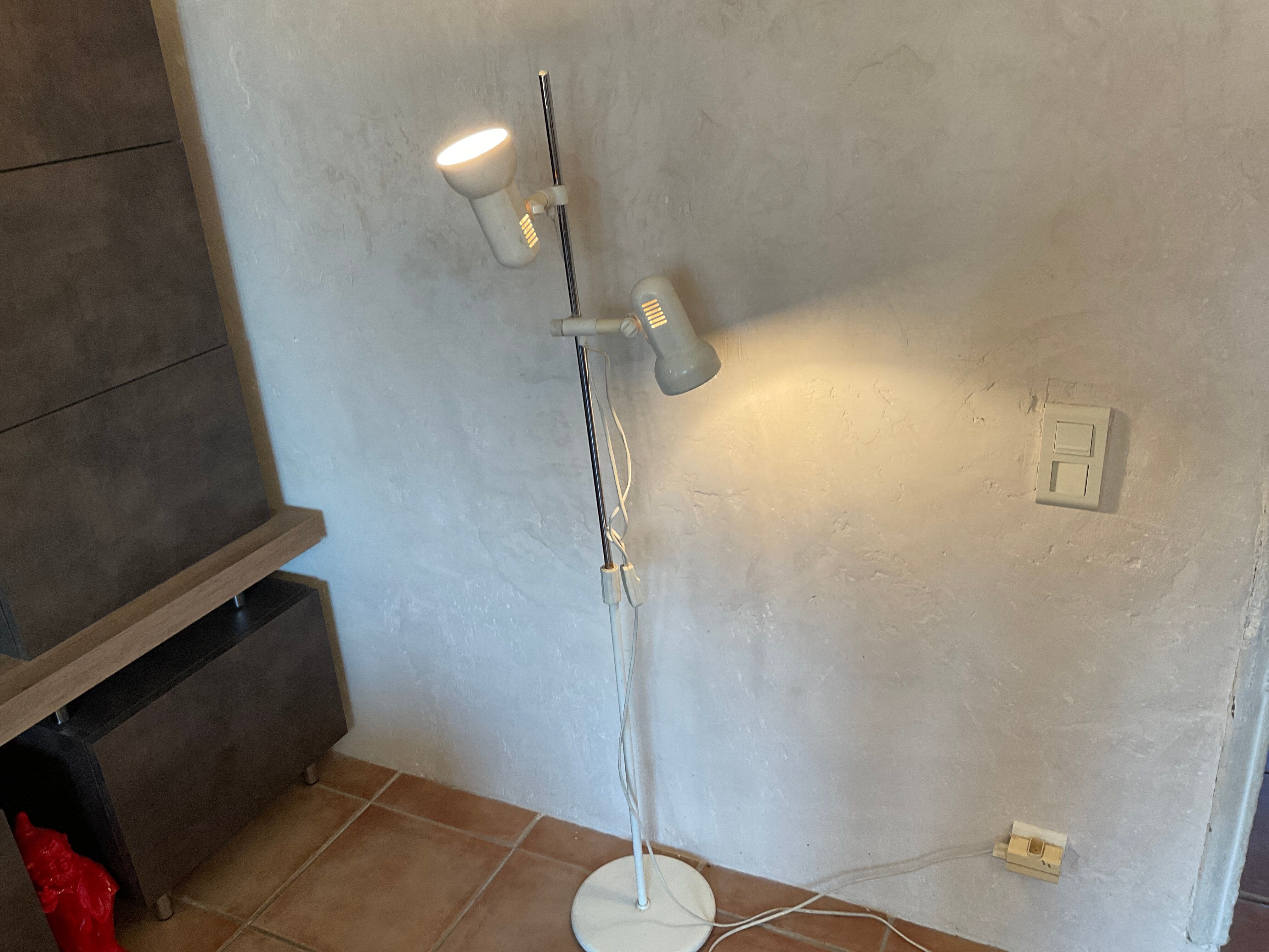 Lampadaire liseuse design 2 spots orientables vintage 60-70