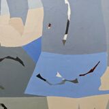 Peinture à l’huile figurative abstraite suédoise « The Pair » du milieu du siècle par Hans Osswald, non encadrée
