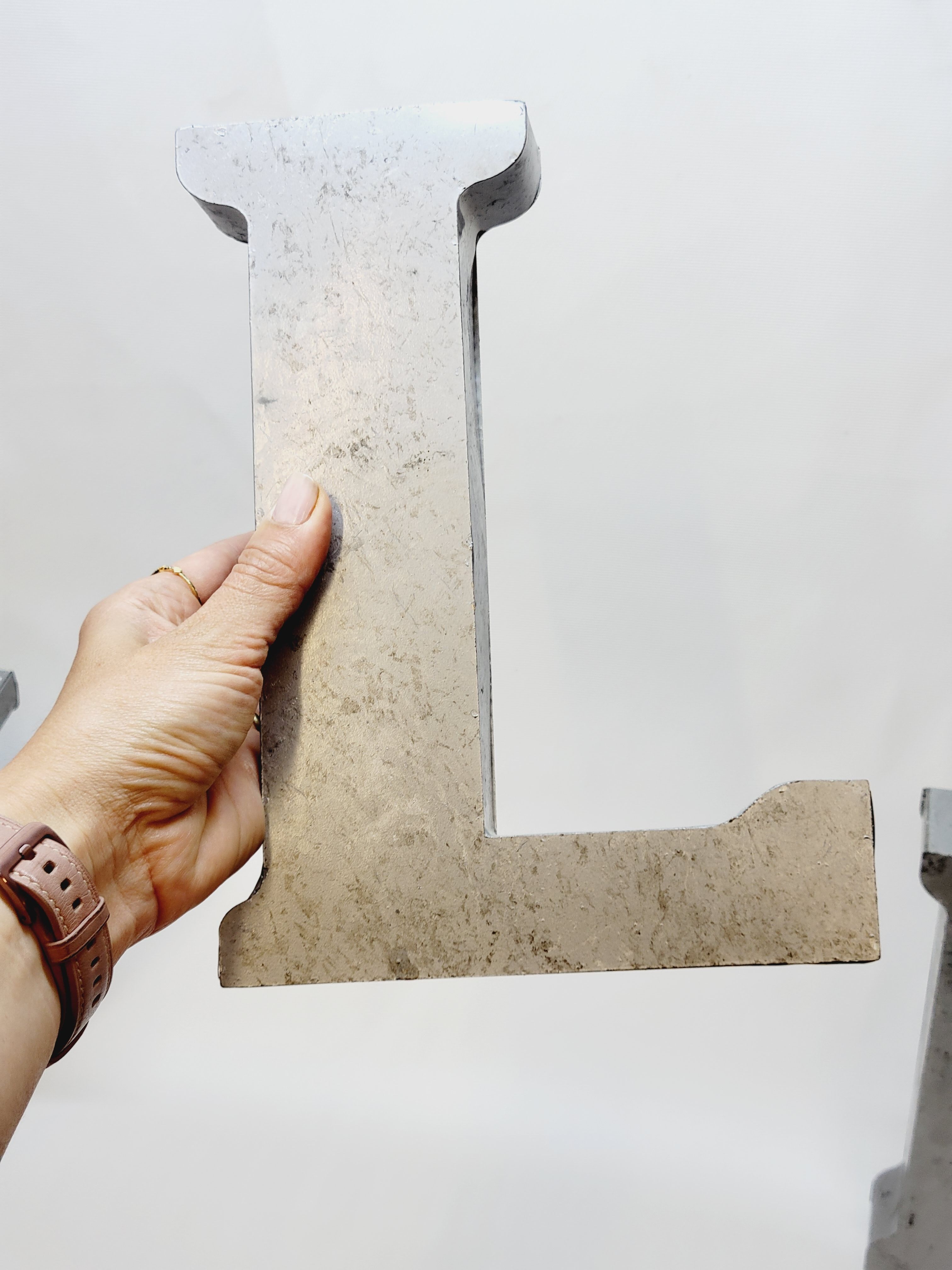 4 decorative letters metal sign LOVE FLY