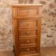 Louis XVI style bedside chest of drawers, marble top, late 19th century.