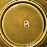 Antique molded earthenware plate – bird and wheat wheat decoration – barbotine style