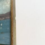 Oil circa 1900, wooden frame and glass