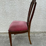 Set of 6 wooden chairs sitting red