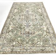 5x9 Turkish Olive Green & Cream Floral Vintage Area Rug, 169x280Cm